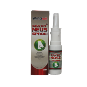 Nanotech Health Silver Nasal Spray 20ml bottle against a clean background, highlighting the product's sleek design and labeling.