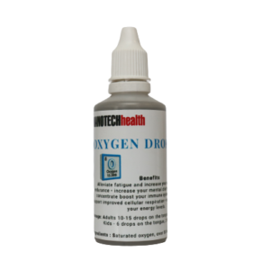 Nanotech Health Oxygen Drops 50ml product bottle, showcasing the label with logo and key product details.