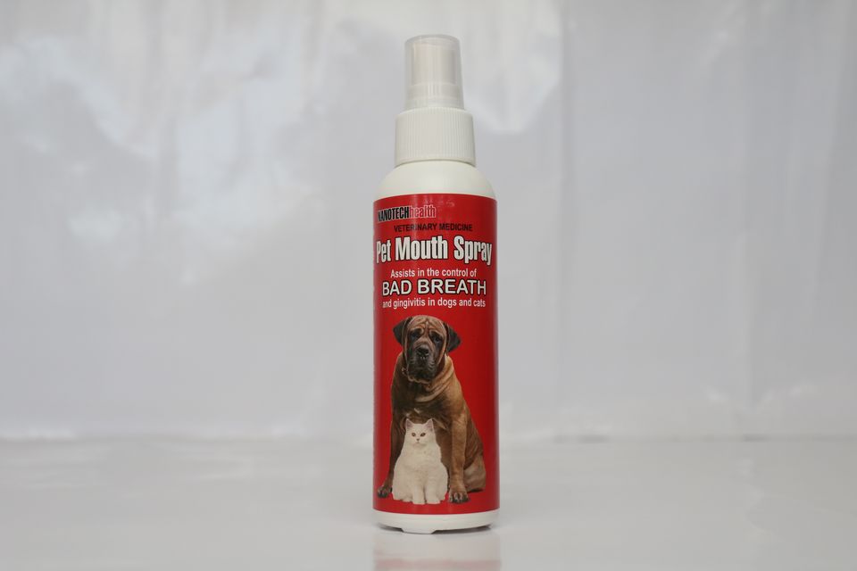 Nanotech Health pet bad breath mouth spray.