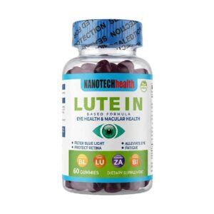 Lutein gummies 60 jar on a white background