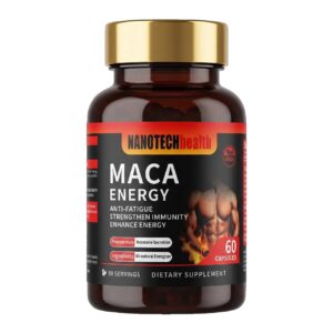 Maca root capsules 60 bottle on a white background