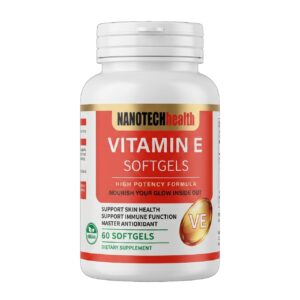 Vitamin E softgels 60 bottle on a white background